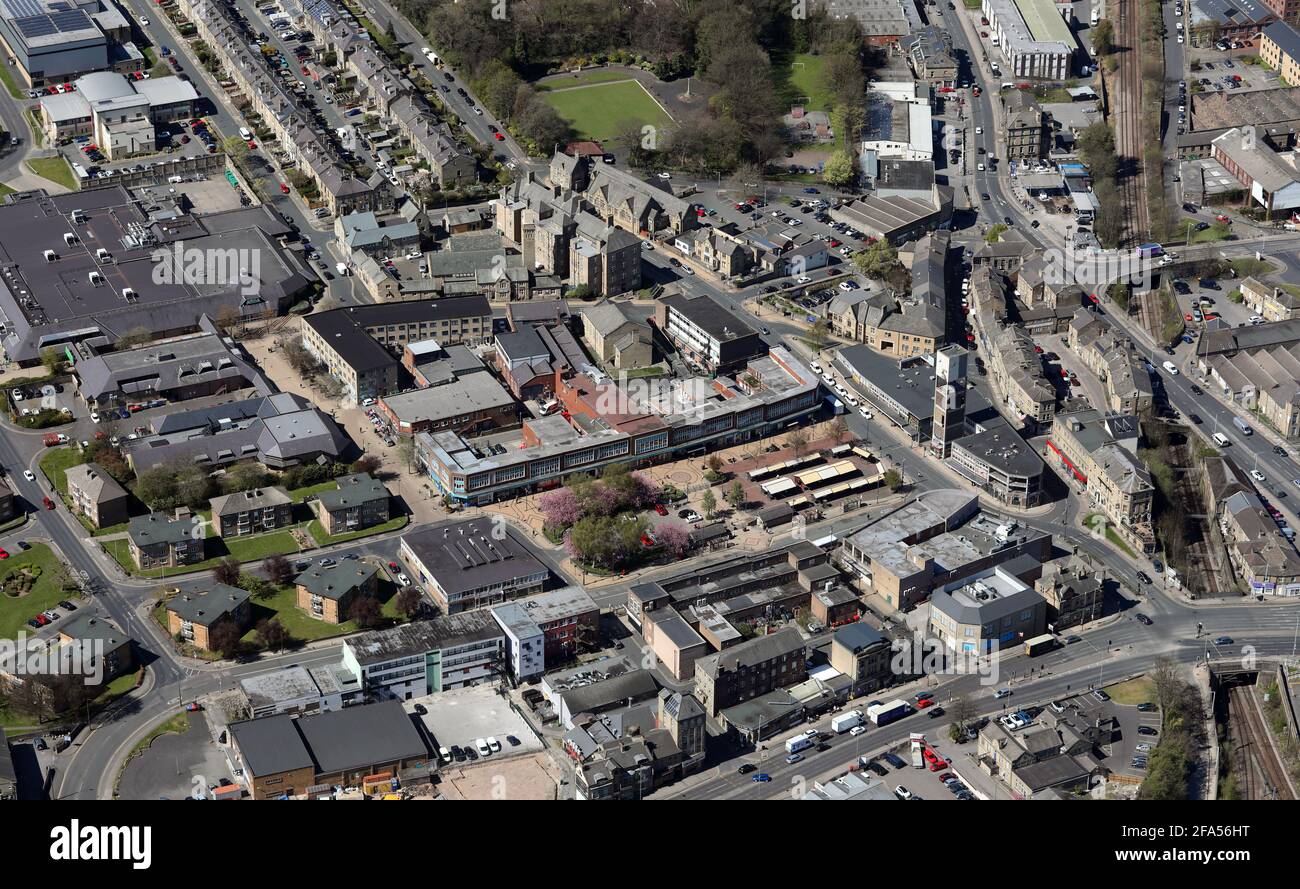 aerial view of Shipley town centre, near Bradford, West Yorkshire Stock