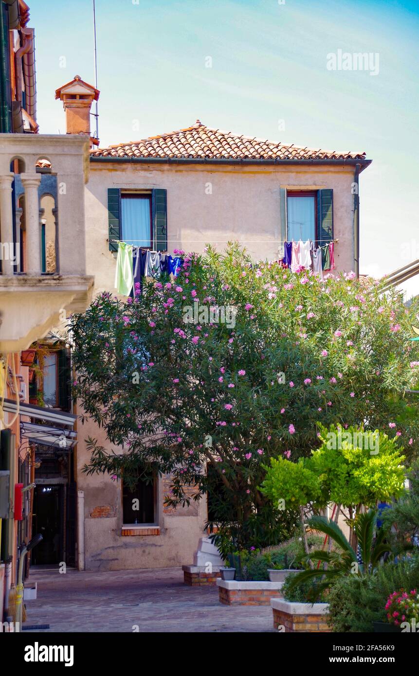 Colorful Houses in Murano Stock Photo