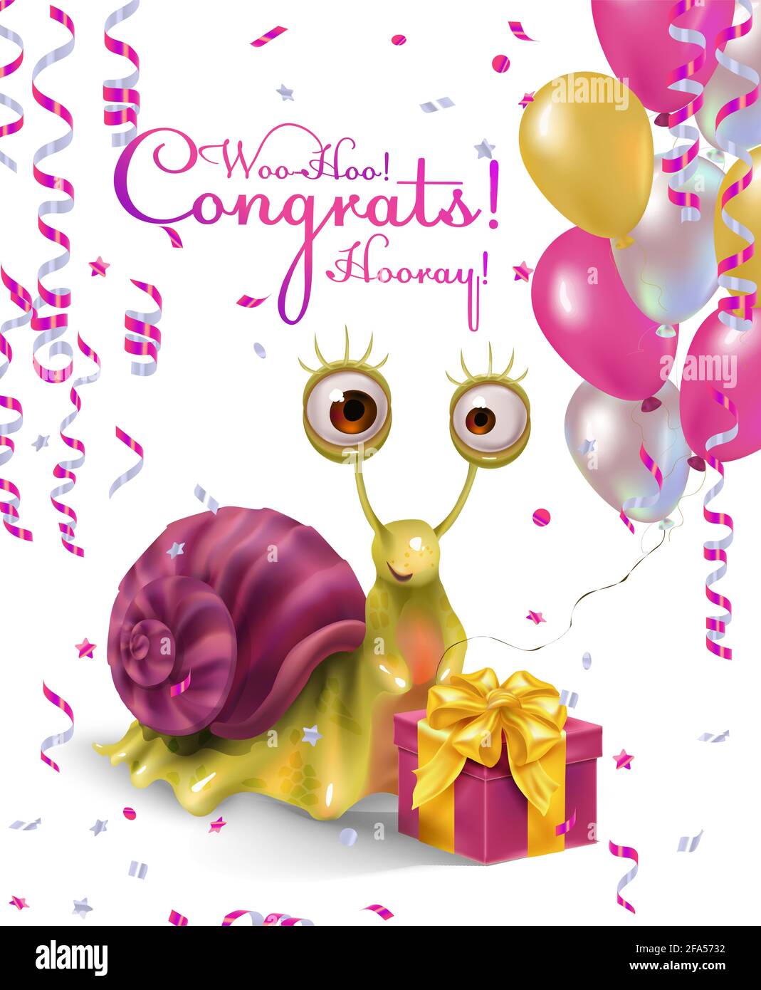 A Cool Snail Funny And Cute Congratulates You On The Holiday Cartoon Character Print T Shirt Stock Photo Alamy
