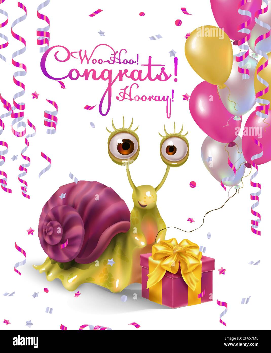 A Cool Snail Funny And Cute Congratulates You On The Holiday Cartoon Character Stock Vector Image Art Alamy