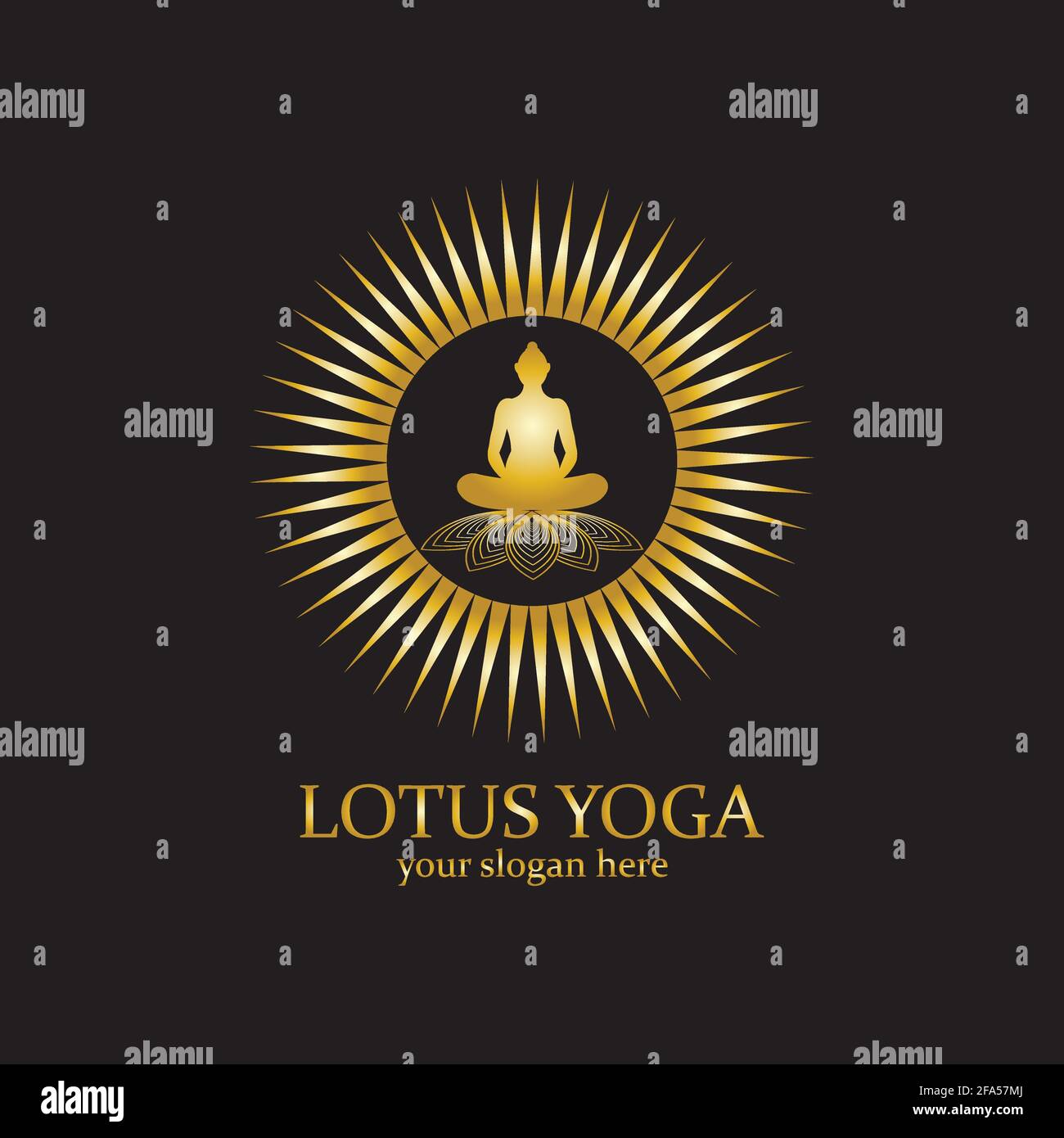 yoga logo design stock. human meditation in lotus flower vector ...