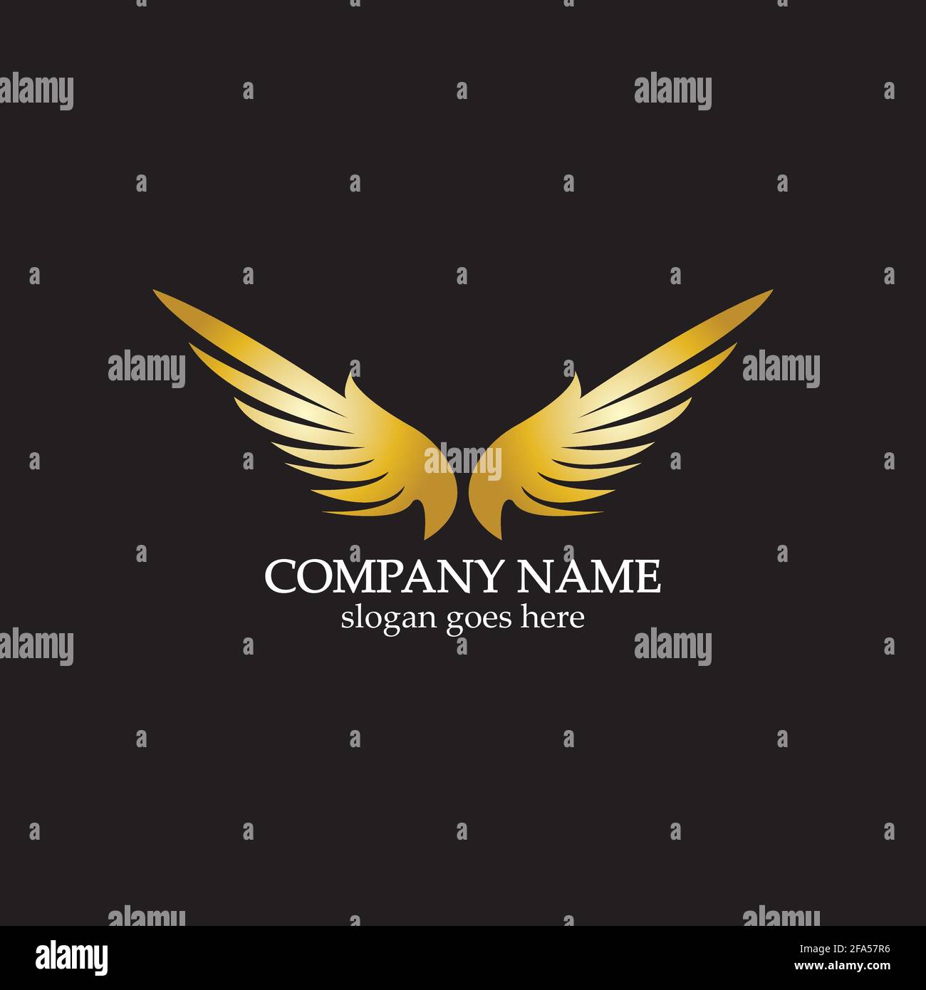 wings gold logo vector illustration template-vector Stock Vector Image ...