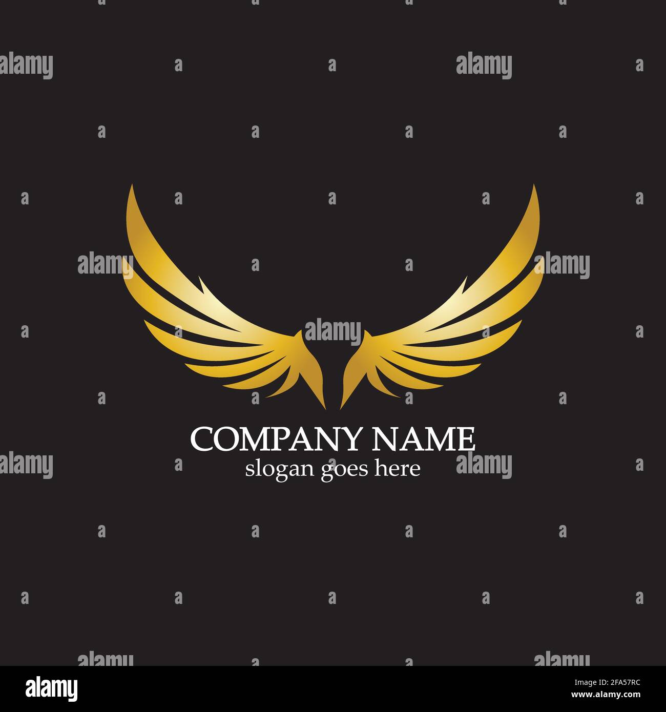 wings gold logo vector illustration template-vector Stock Vector Image ...