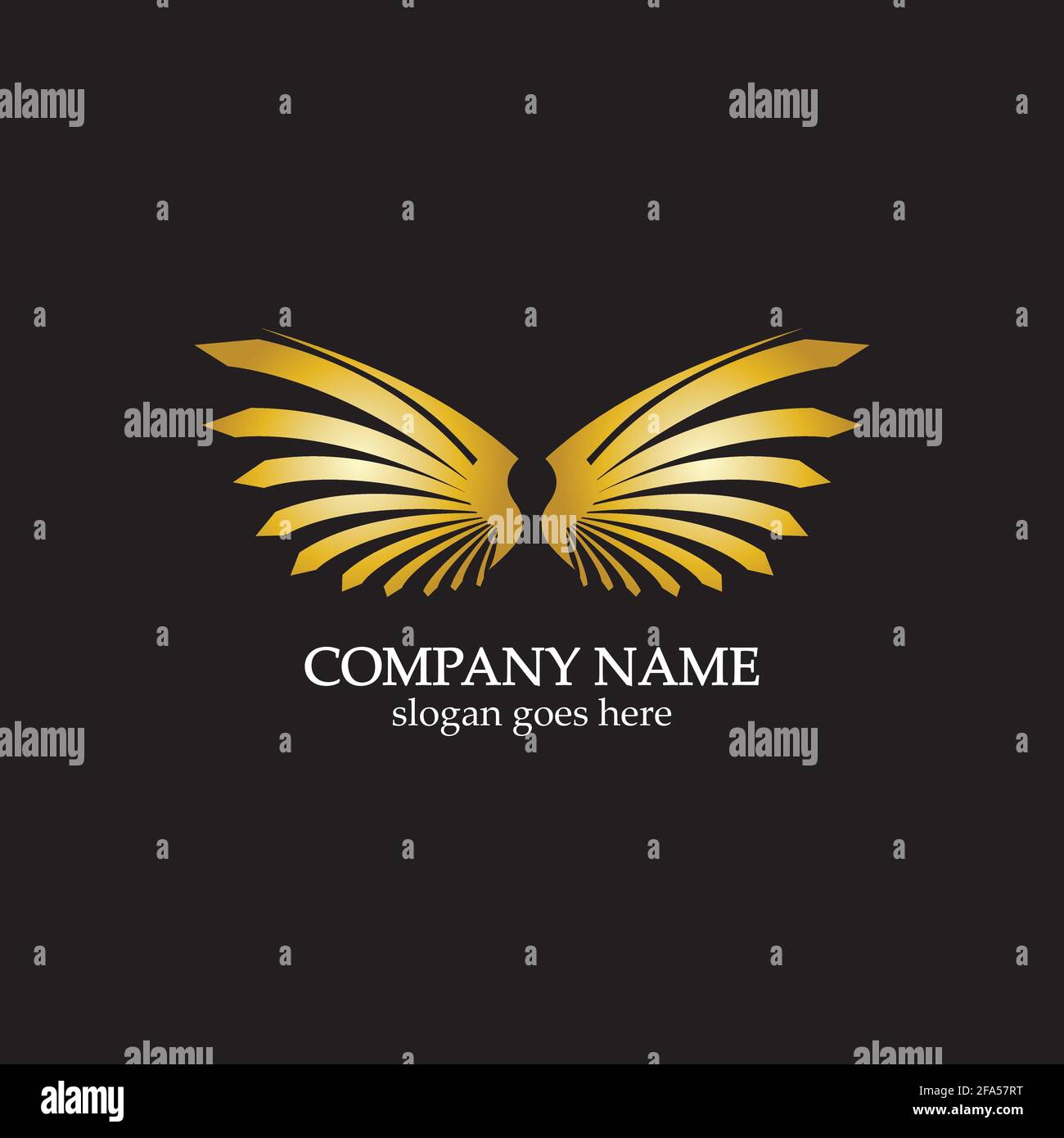 wings gold logo vector illustration template-vector Stock Vector Image ...
