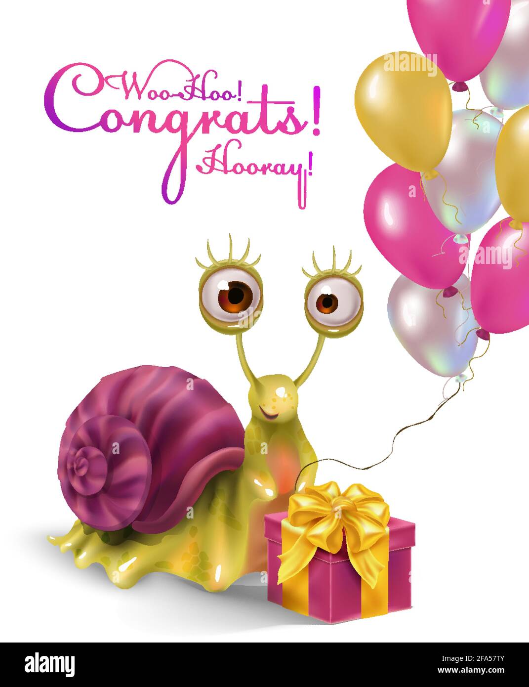 A Cool Snail Funny And Cute Congratulates You On The Holiday Cartoon Character Stock Vector Image Art Alamy