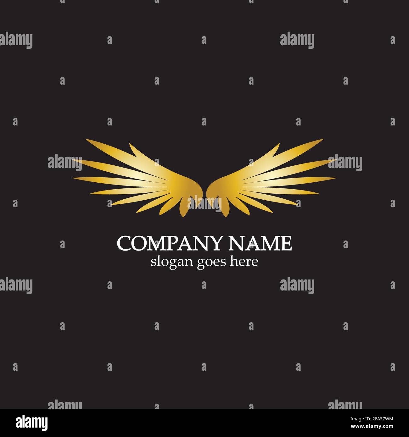 wings gold logo vector illustration template-vector Stock Vector Image ...