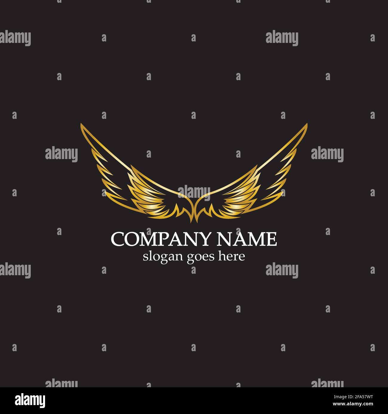 wings gold logo vector illustration template-vector Stock Vector Image ...