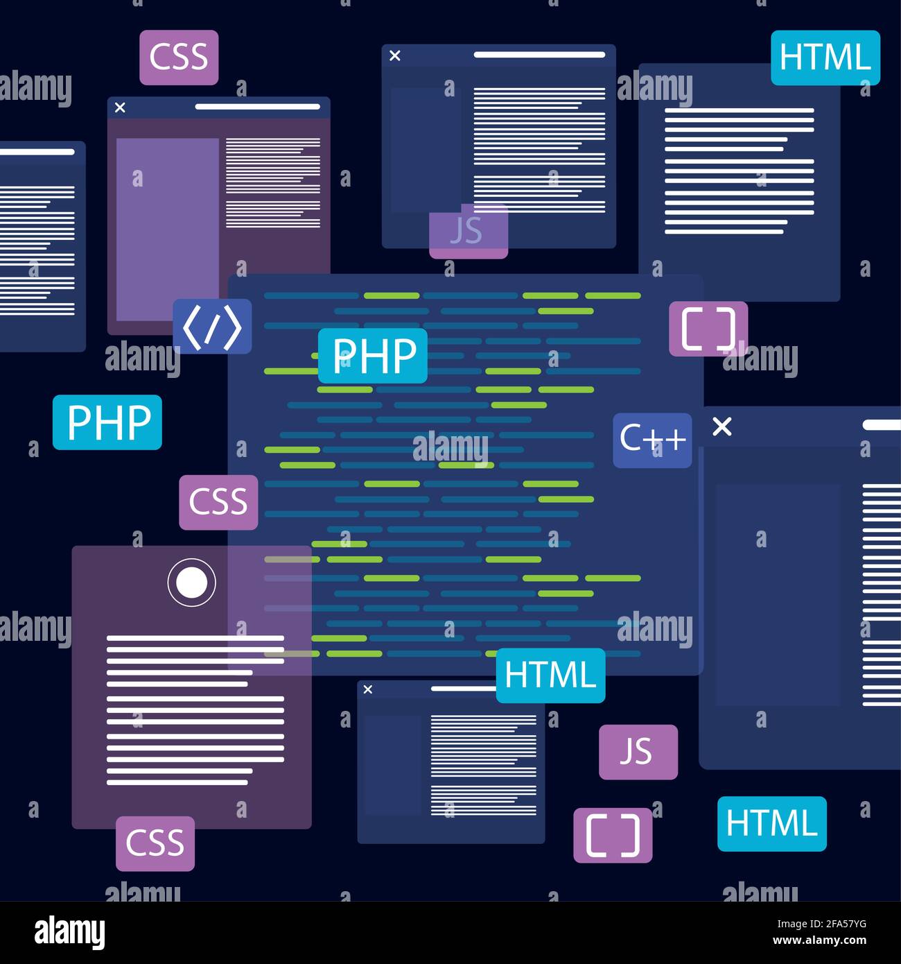 web development codes Stock Vector Image & Art - Alamy