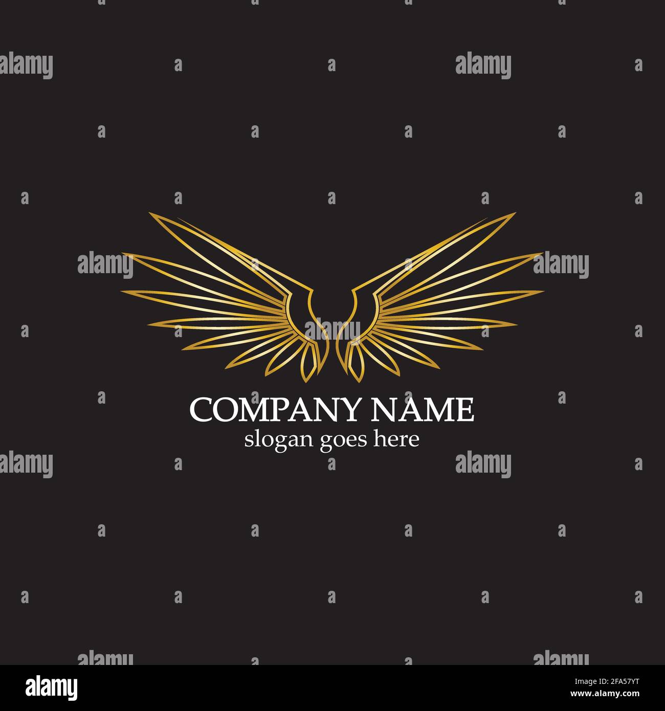 wings gold logo vector illustration template-vector Stock Vector Image ...