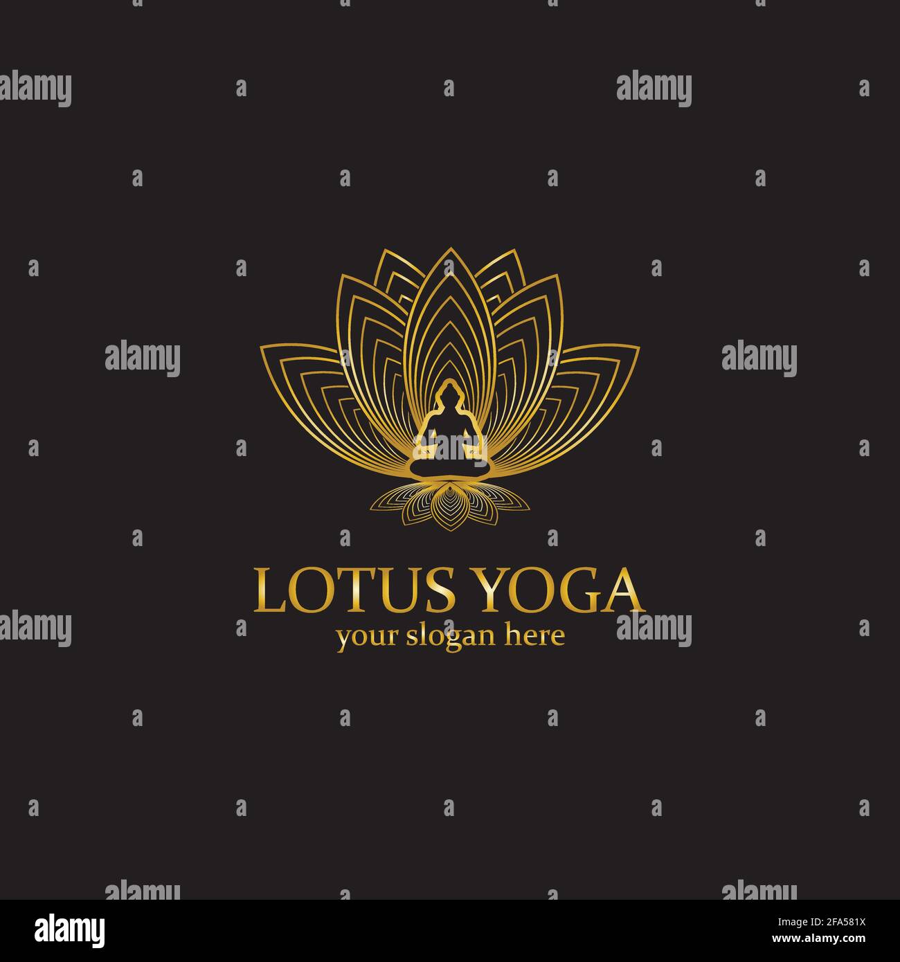 yoga logo design stock. human meditation in lotus flower vector ...