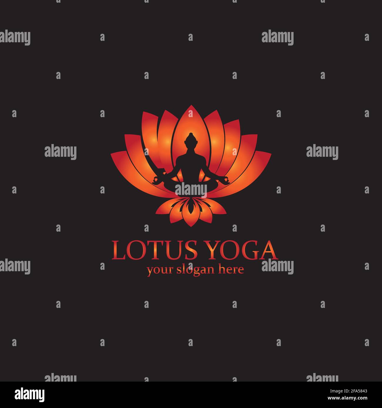 yoga logo design stock. human meditation in lotus flower vector ...