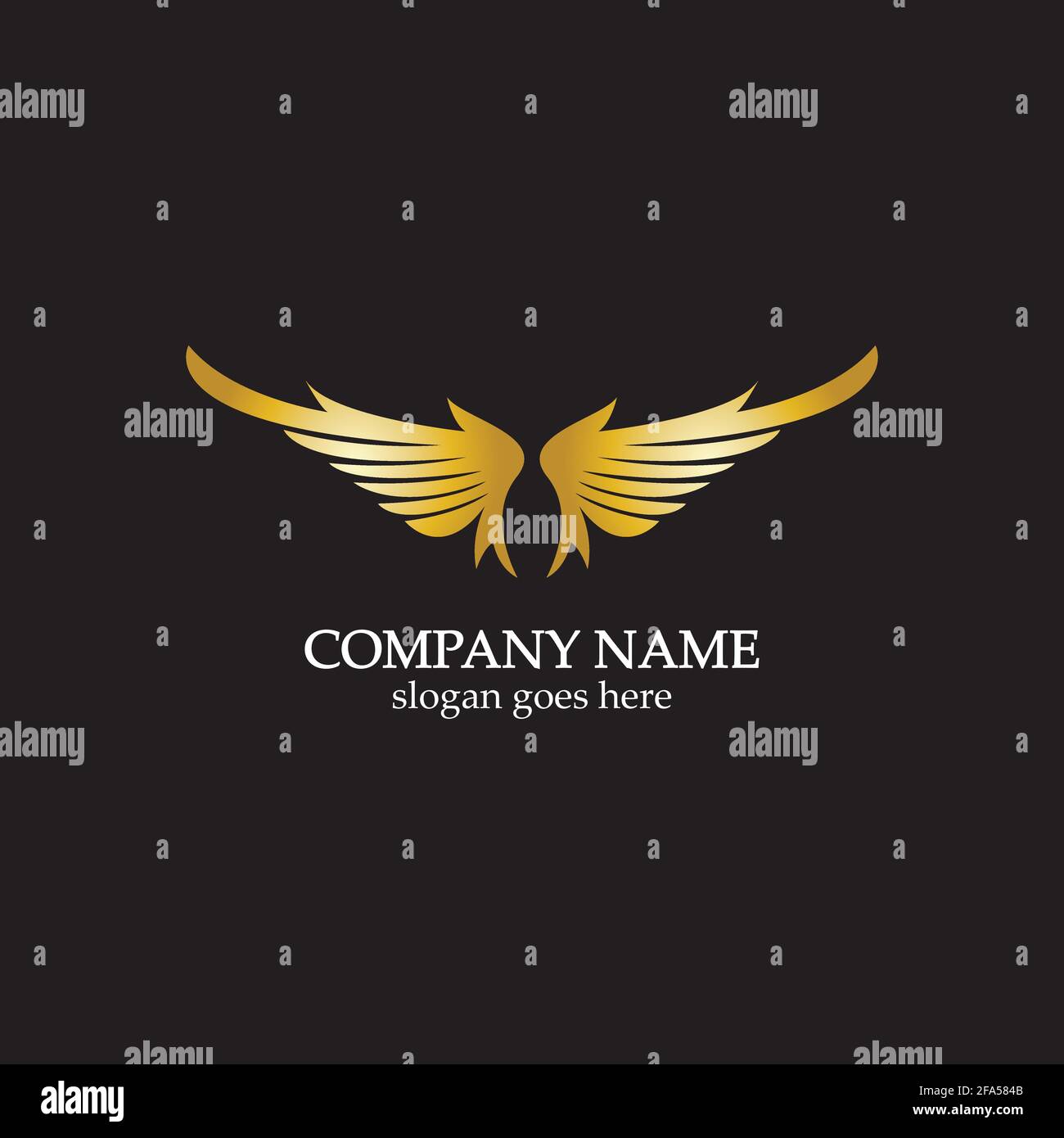 wings gold logo vector illustration template-vector Stock Vector Image ...