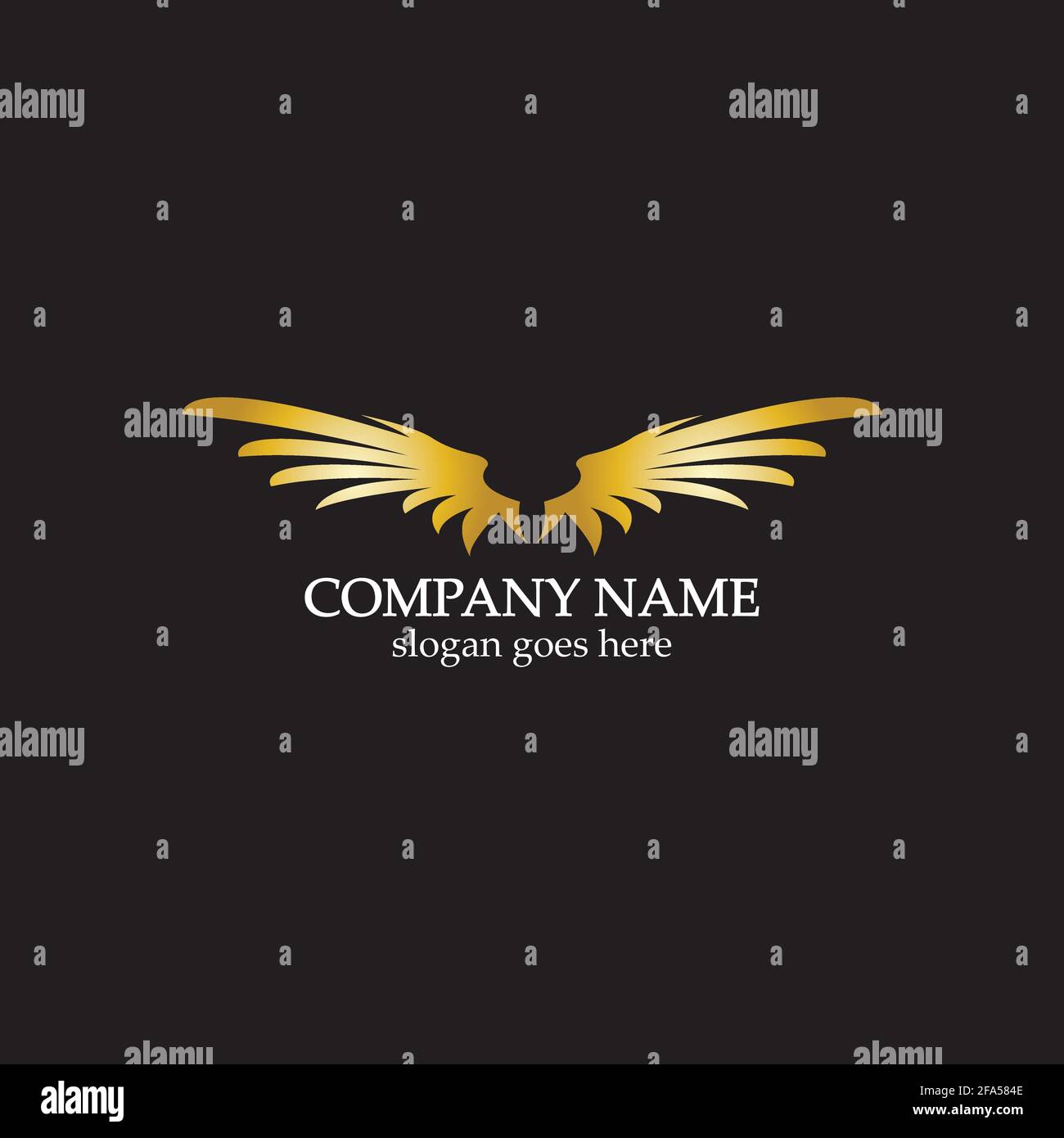 wings gold logo vector illustration template-vector Stock Vector Image ...