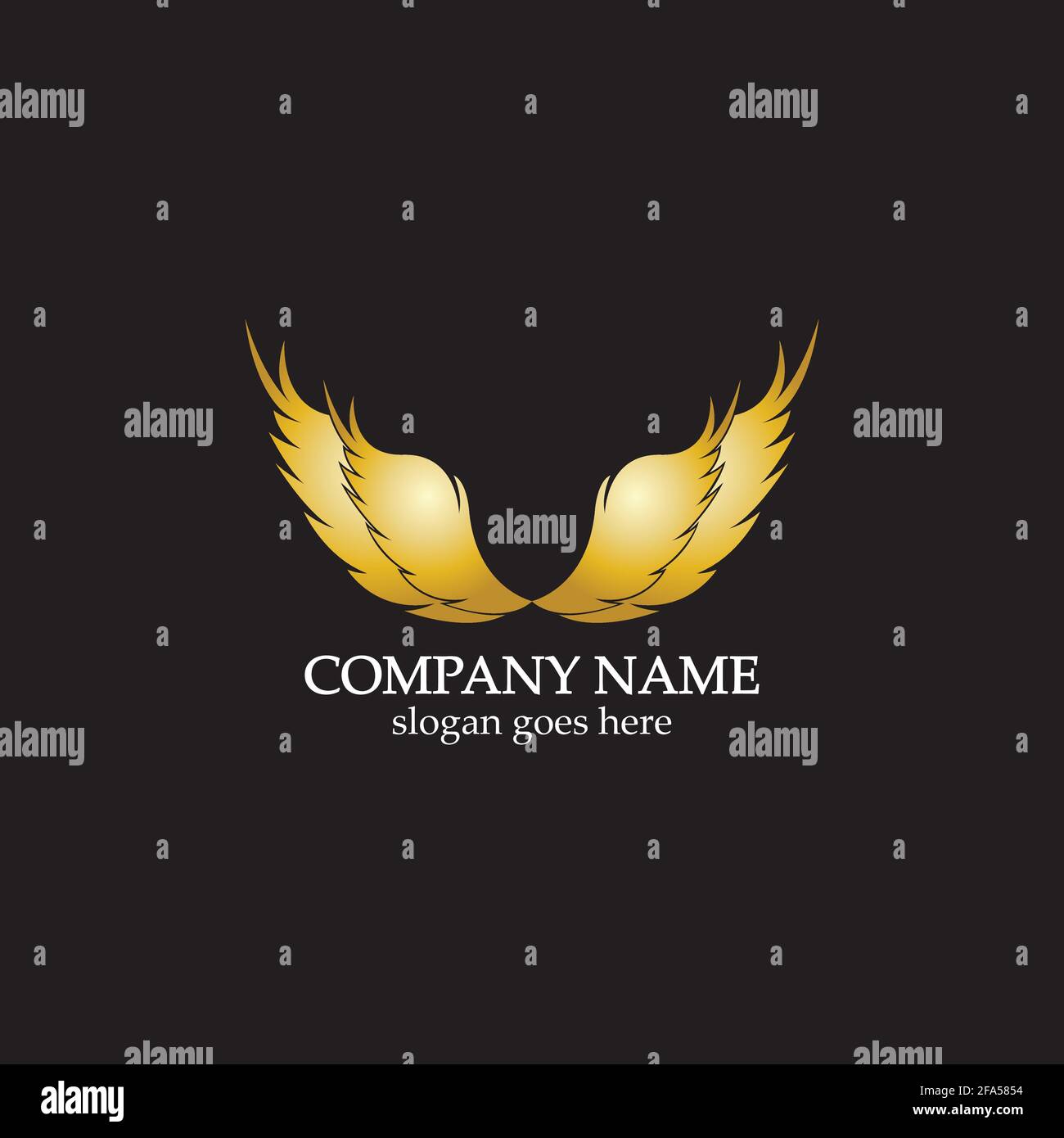 wings gold logo vector illustration template-vector Stock Vector Image ...