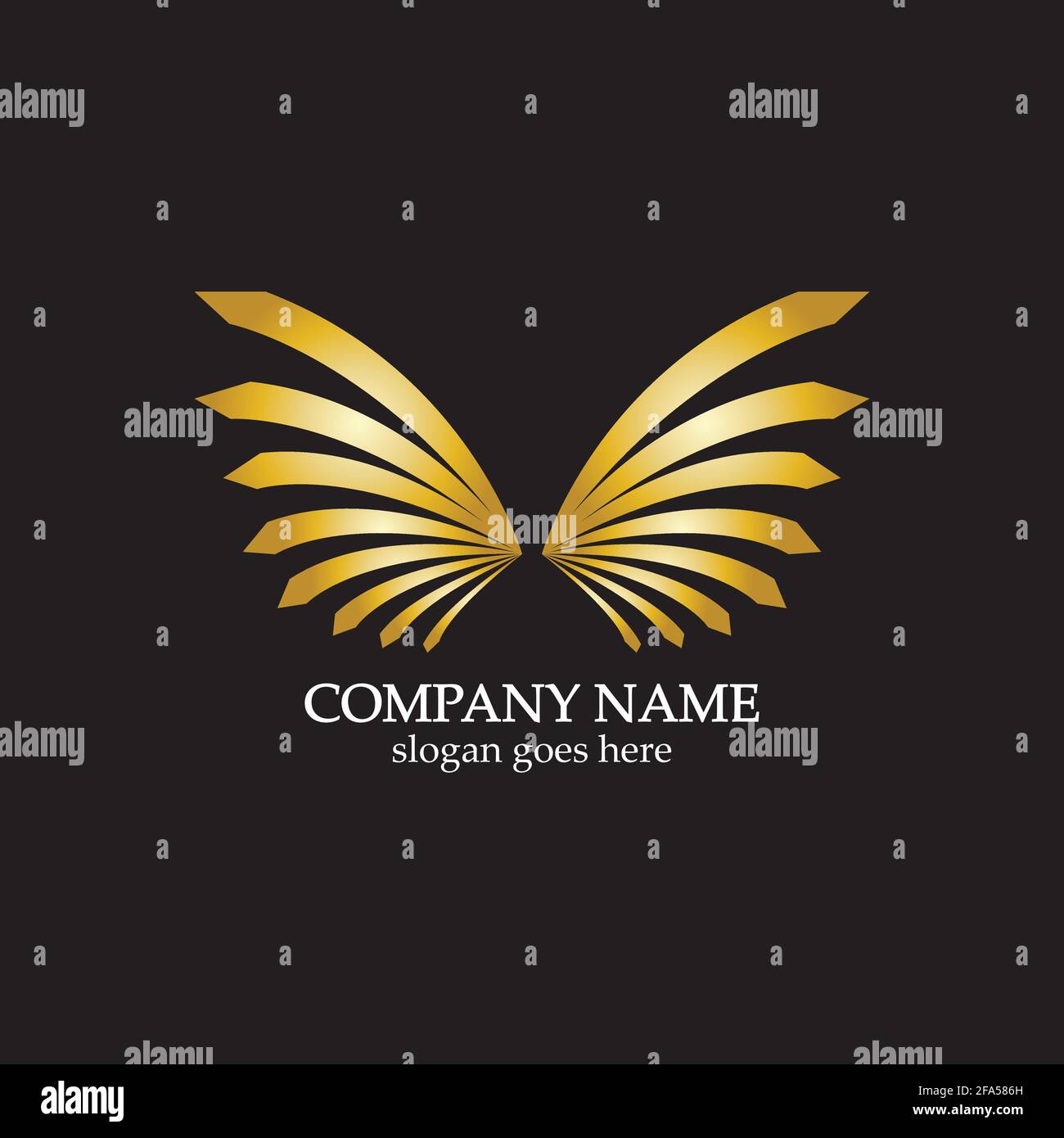 wings gold logo vector illustration template-vector Stock Vector Image ...