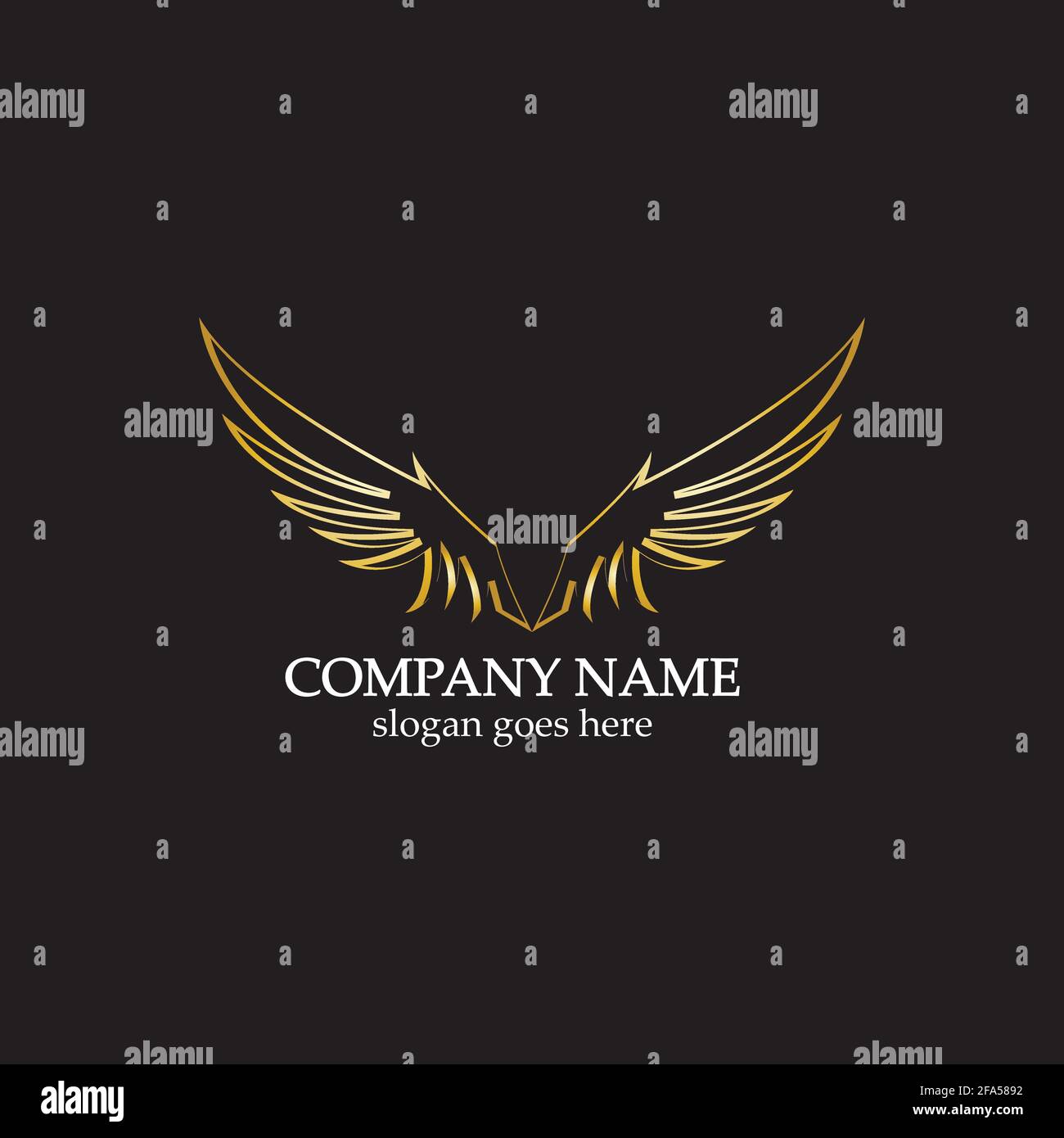 wings gold logo vector illustration template-vector Stock Vector Image ...