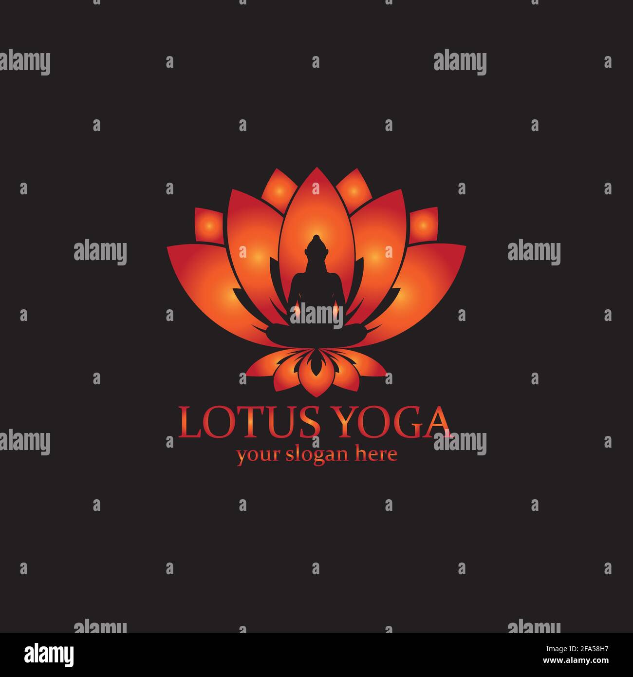 yoga logo design stock. human meditation in lotus flower vector ...