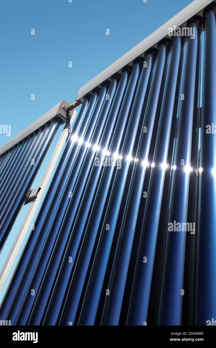 vacuum tubes (solar water heating system Stock Photo Alamy