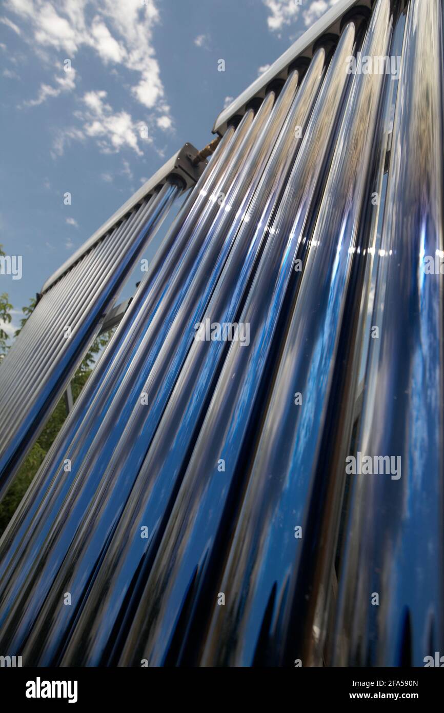 vacuum tubes from solar water heating system Stock Photo Alamy