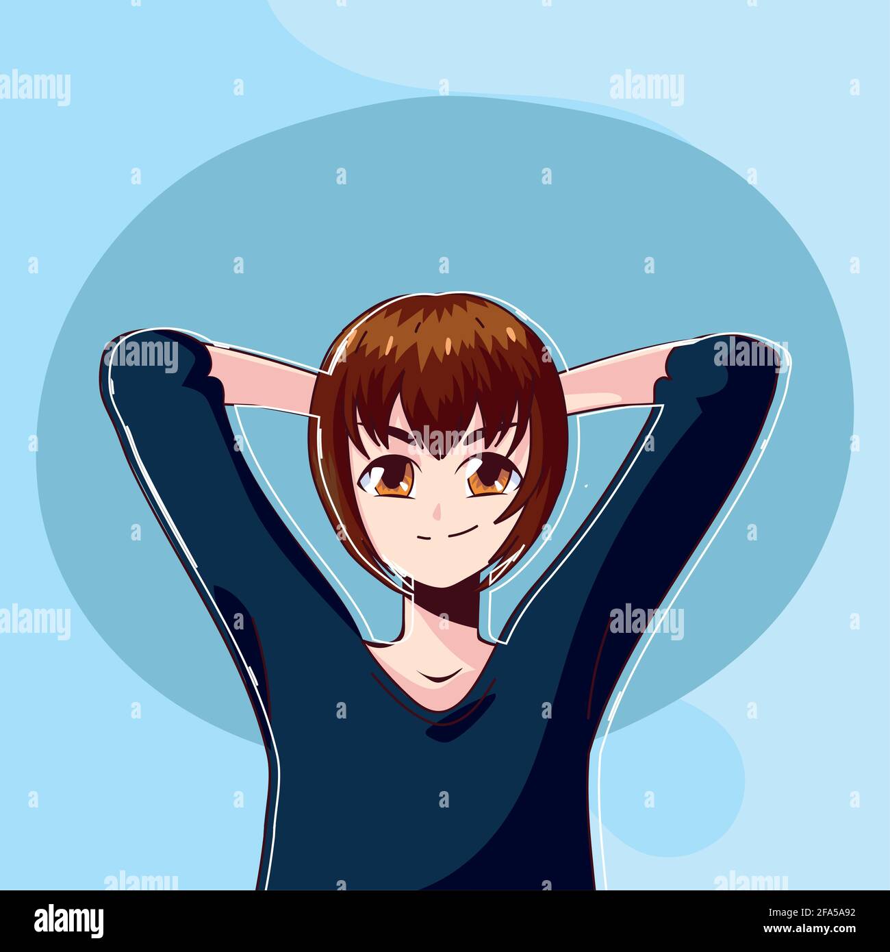 boy with brown hair Stock Vector Image & Art Alamy