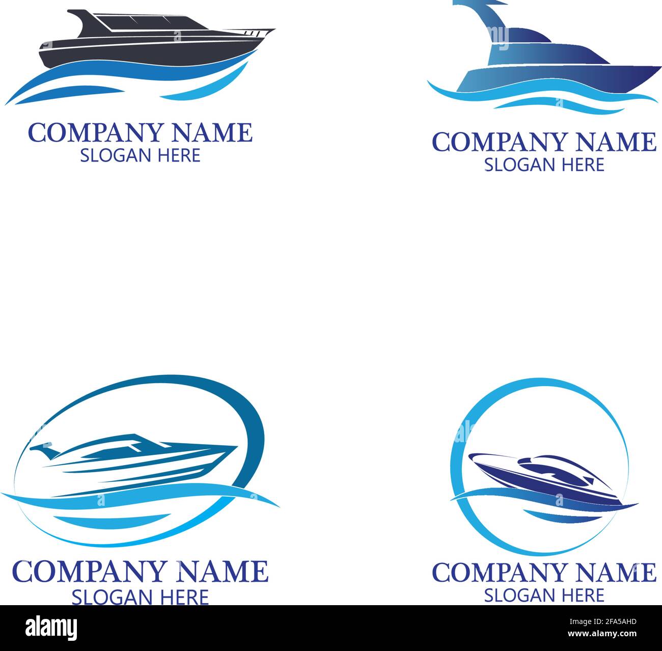 Speed Boat Logo, Logo collection set, Concept design, Symbol, Icon ...