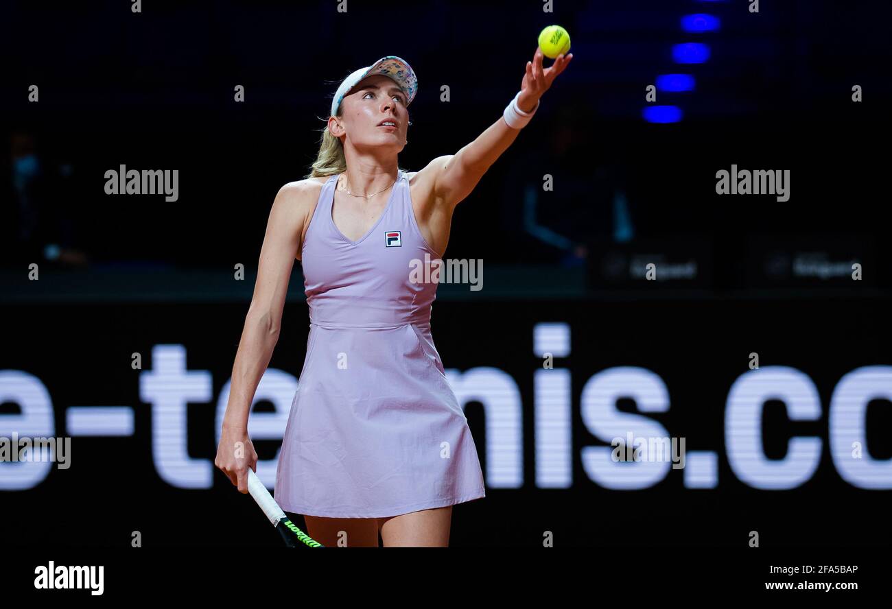 Ekaterina Alexandrova of Russia during her second-round match at the 2021  Porsche Tennis Grand Prix, WTA 500 tournament on April 22, 2021 at Porsche  Arena in Stuttgart, Germany - Photo Rob Prange /