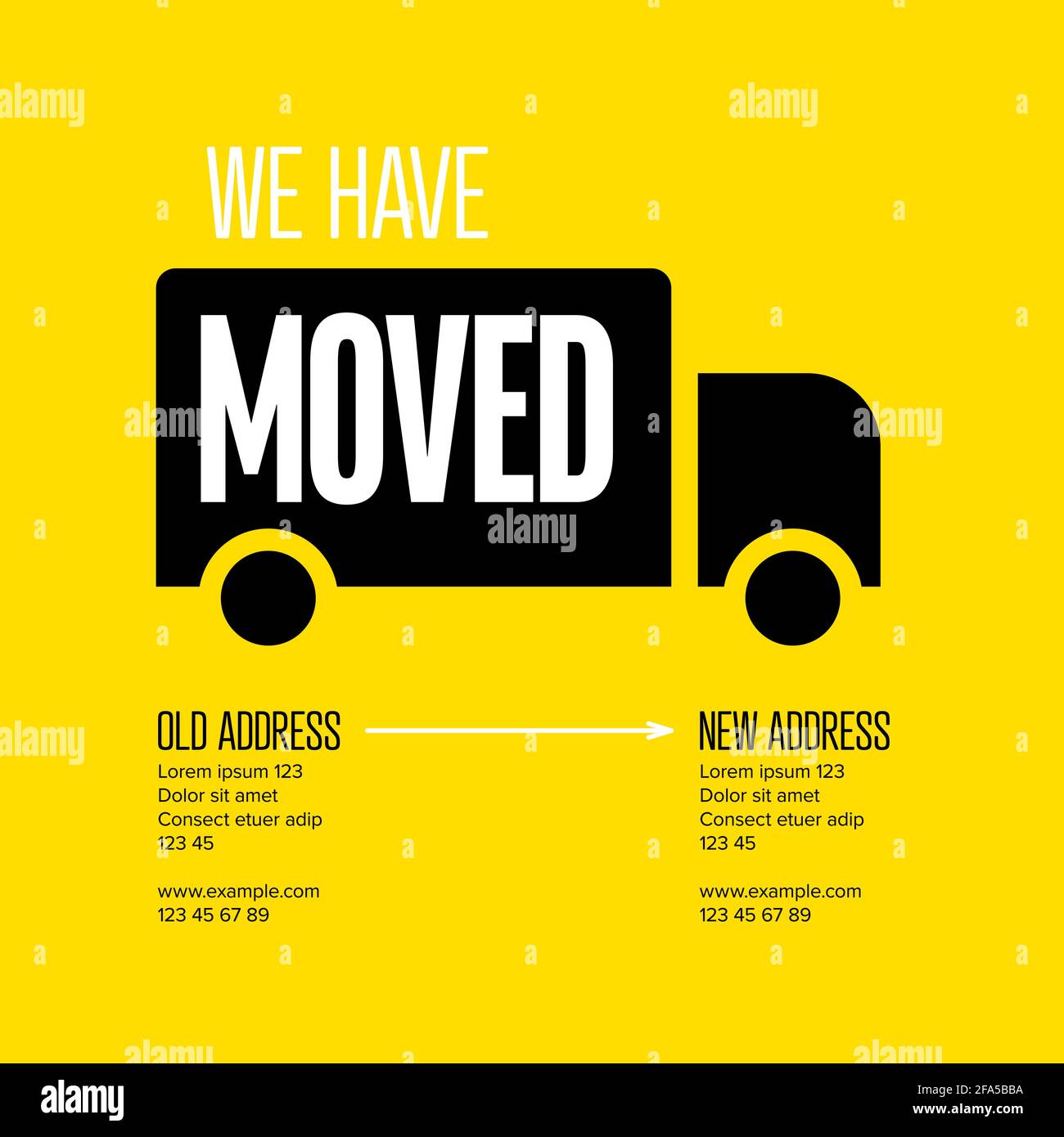 We are moving minimalistic flyer template with place for new company