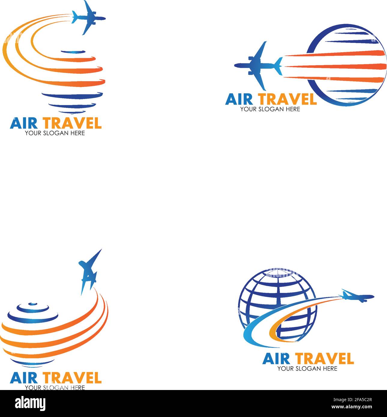 Set of collection travel logo with air plane concept design vector Stock Vector