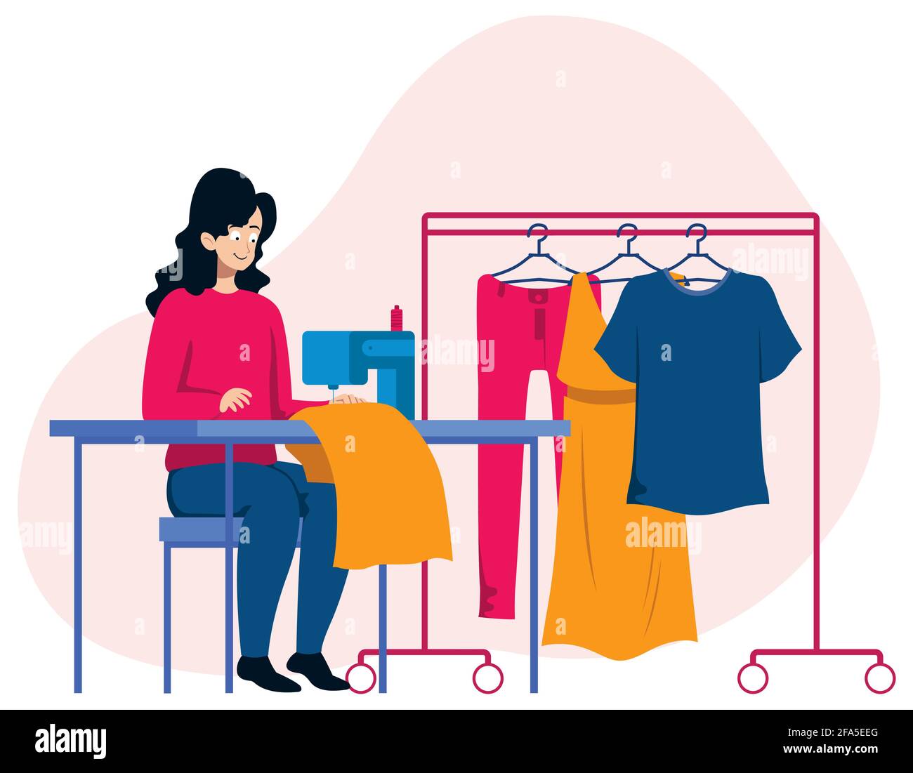 Making the dress Stock Vector Images Alamy