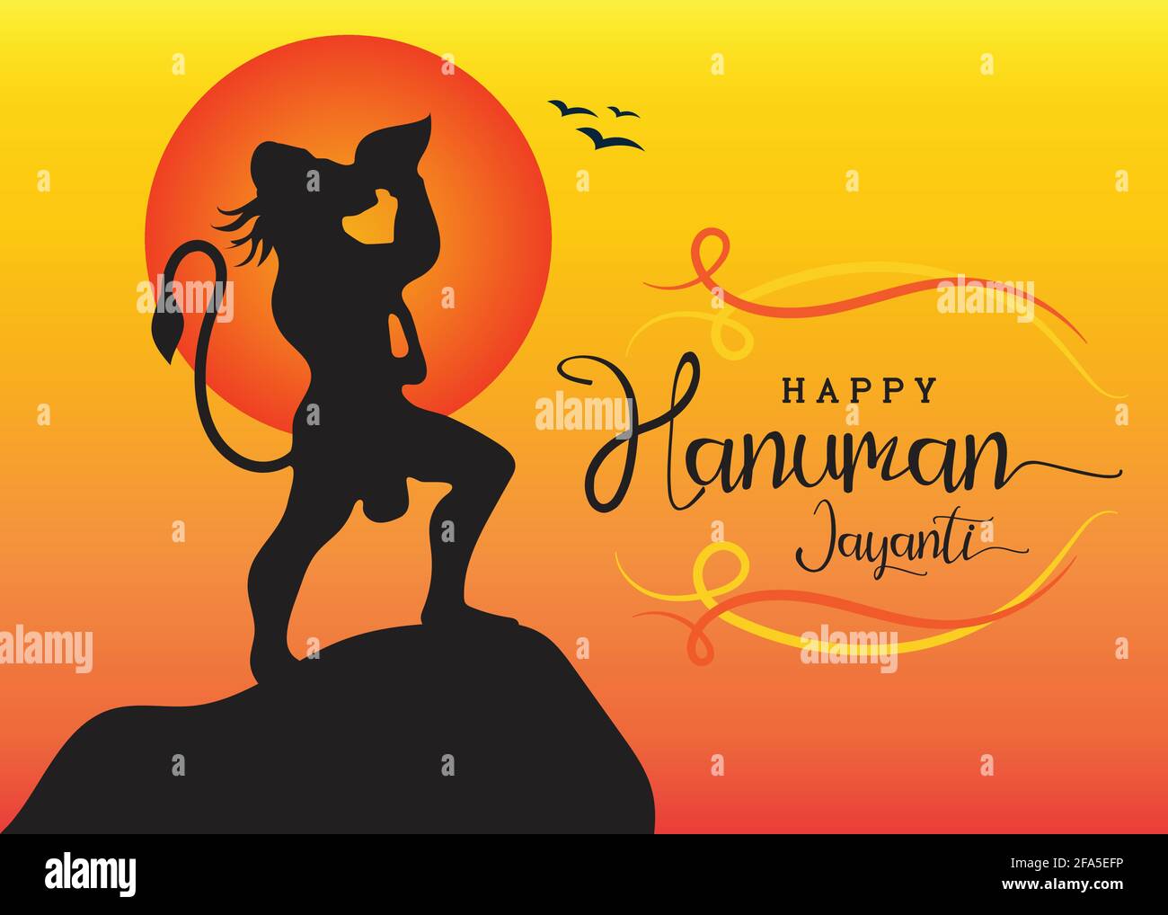 Happy Hanuman Jayanti poster wallpaper, Hindu God silhouette ...