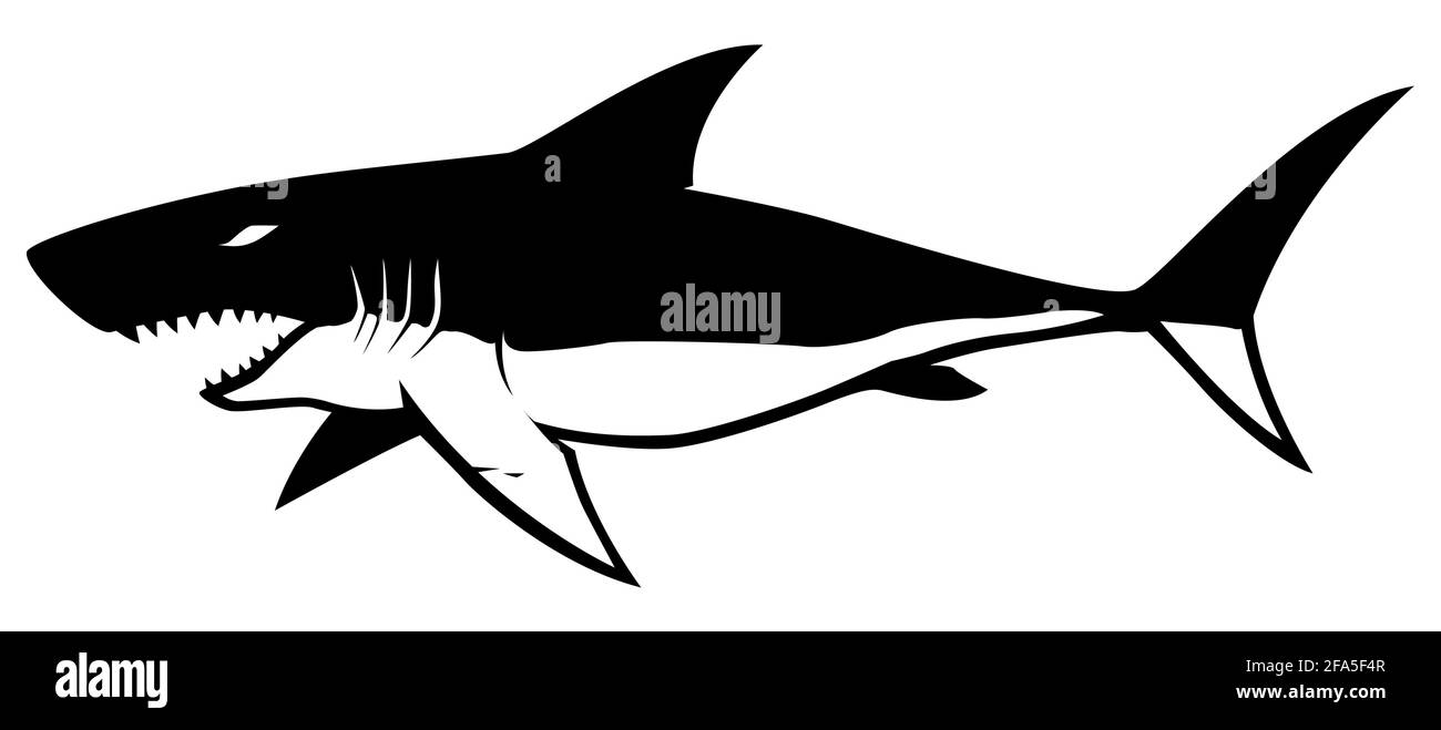 Shark Symbol on White Stock Vector
