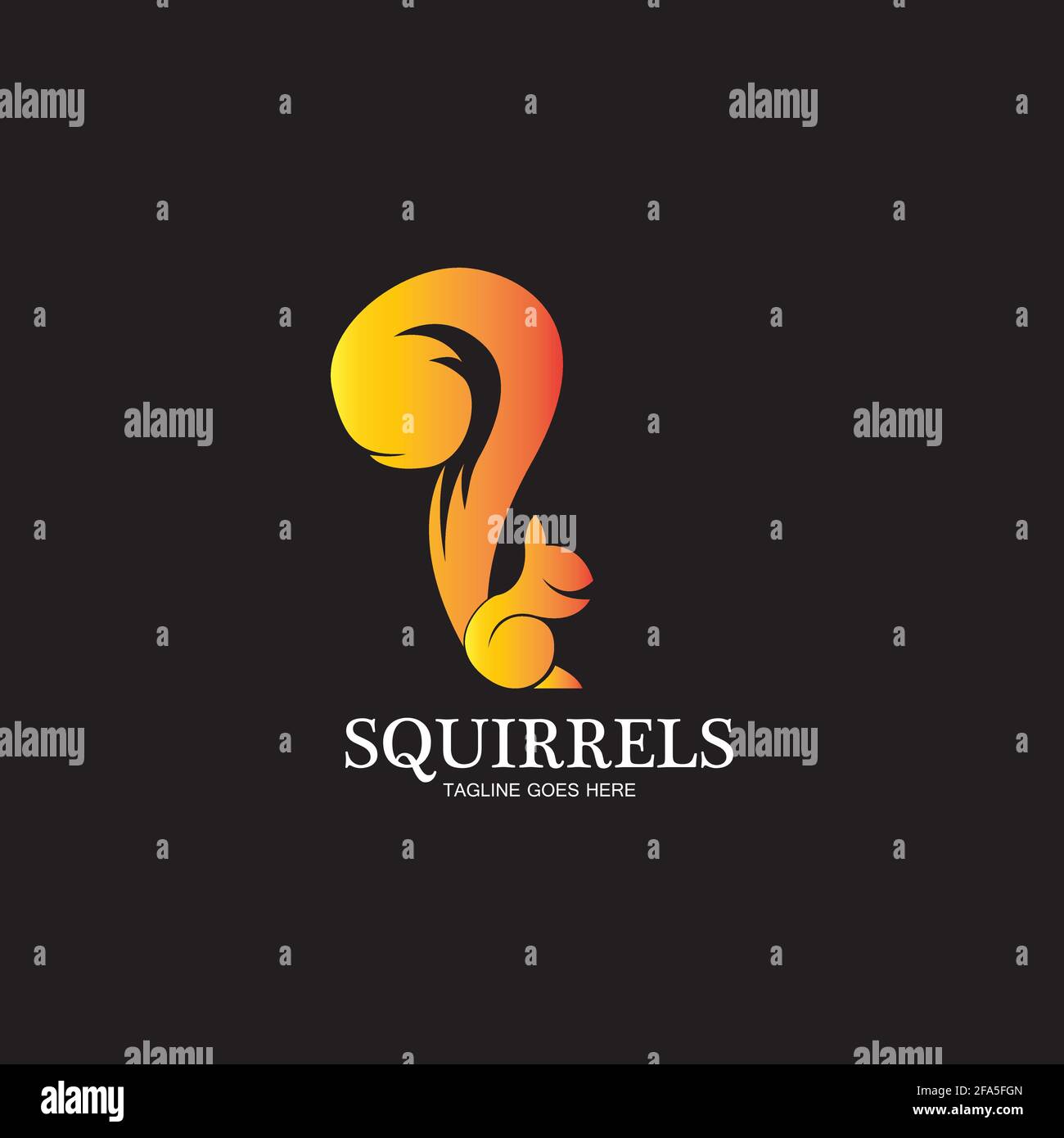 creative squirrel animal logo design icon symbol illustration-vector Stock Vector