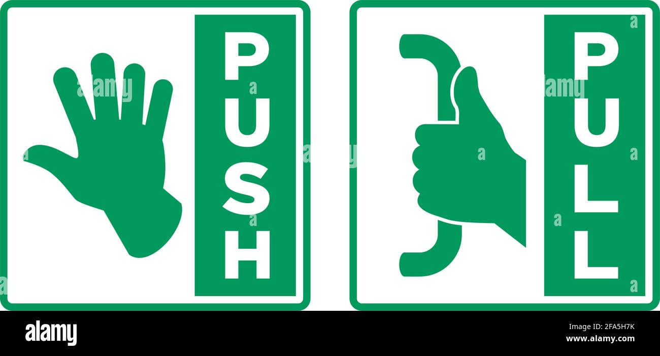 Push and pull to open door plates background Vector Image