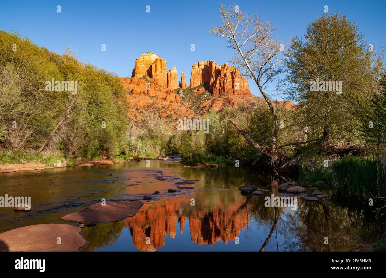 Cathedral Rock is a scenic sandstone peak near the town of Sedona, Arizona, United States Stock Photo