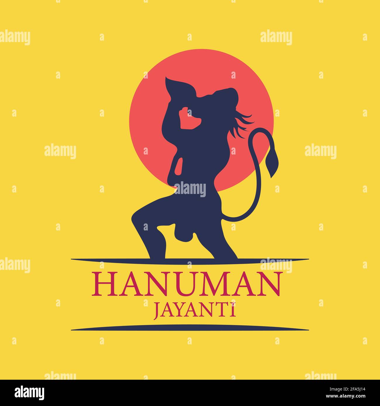 Hanuman Jayanti vector poster background, God illustration design wallpaper banner Stock Vector