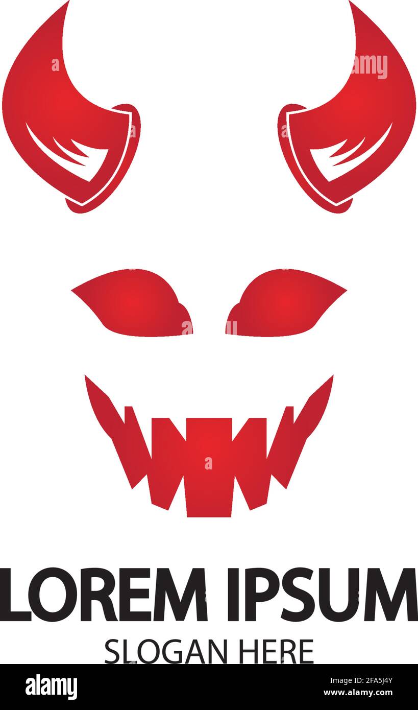 Devil logo vector icon template Stock Vector