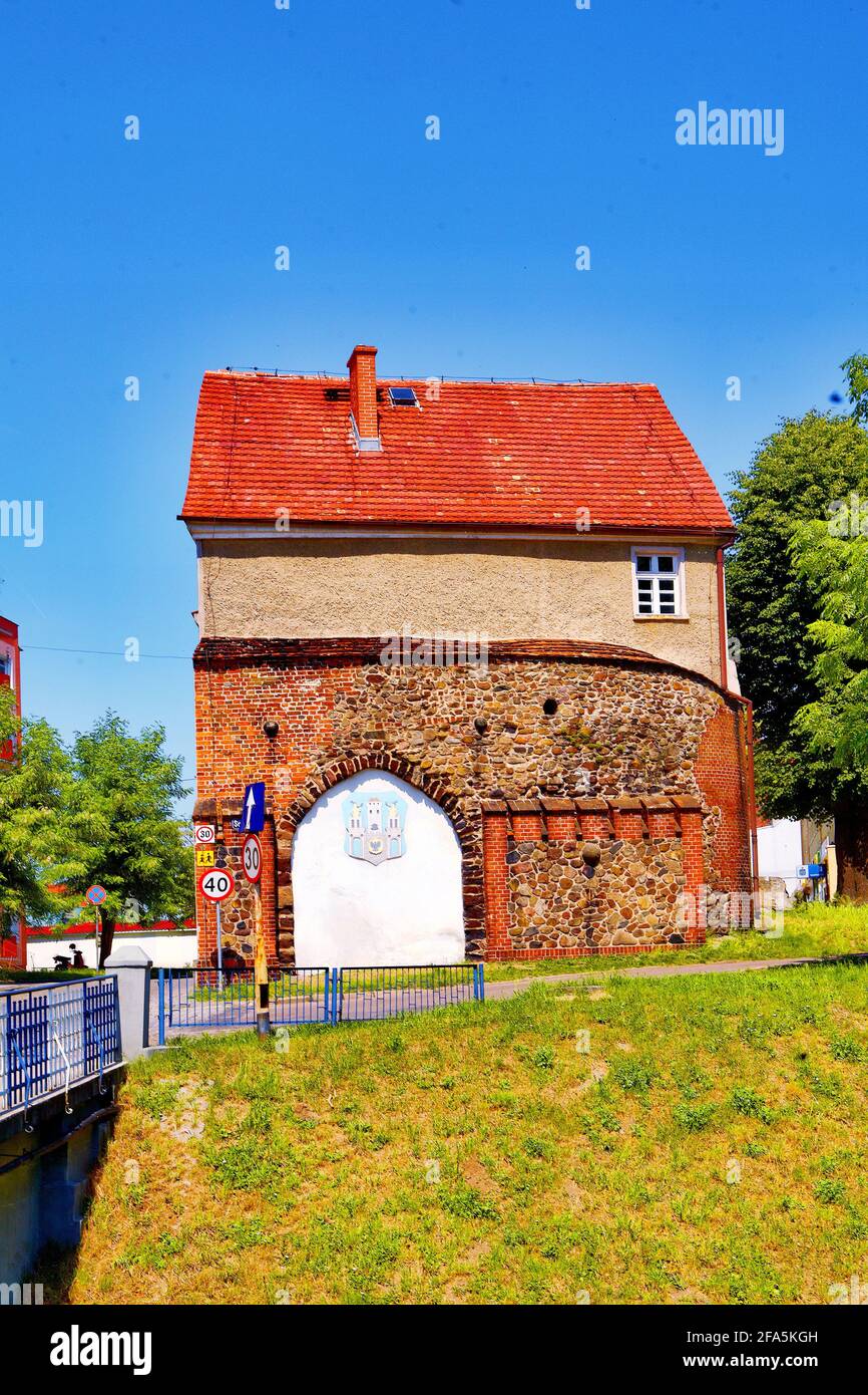 Poland, Szprotawa, Żagań gate, Lubuskie voivodeship. Stock Photo