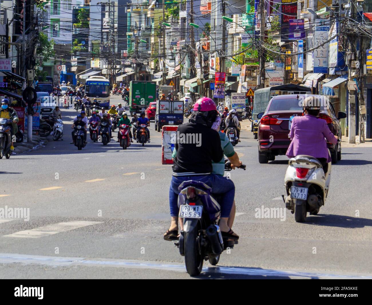 Traffic in Nha Trang, Vietnam Stock Photo