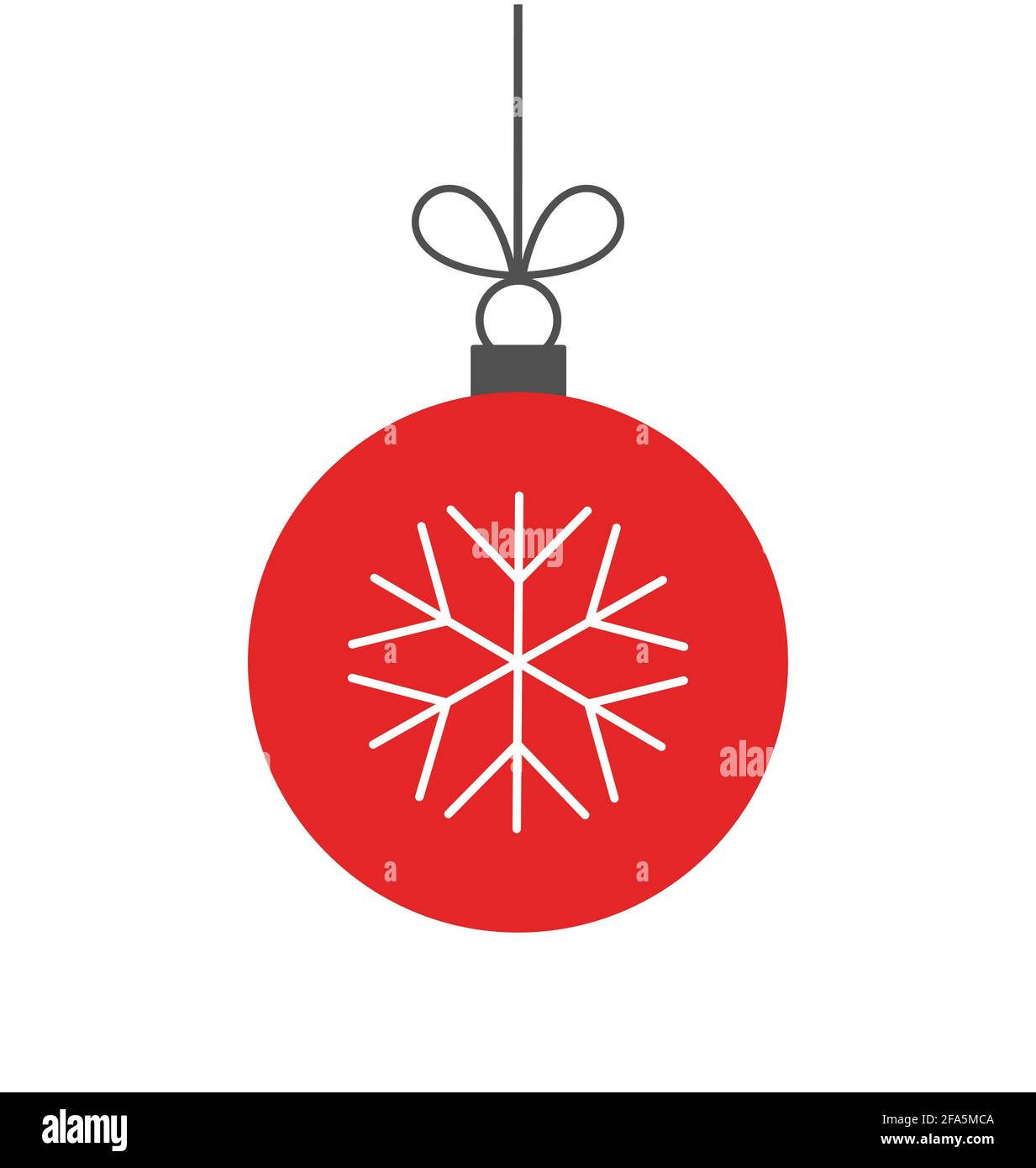 Christmas red ball ornament with snowflake illustration Stock Vector ...