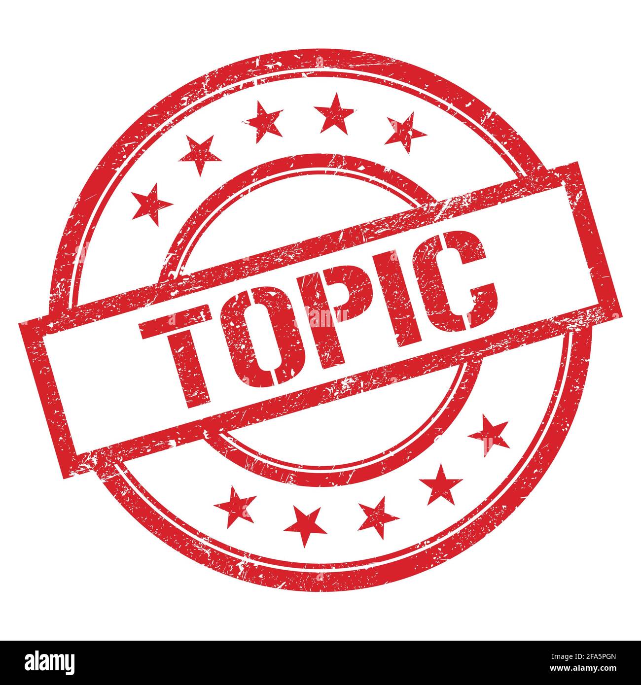 TOPIC text written on red round vintage rubber stamp Stock Photo - Alamy