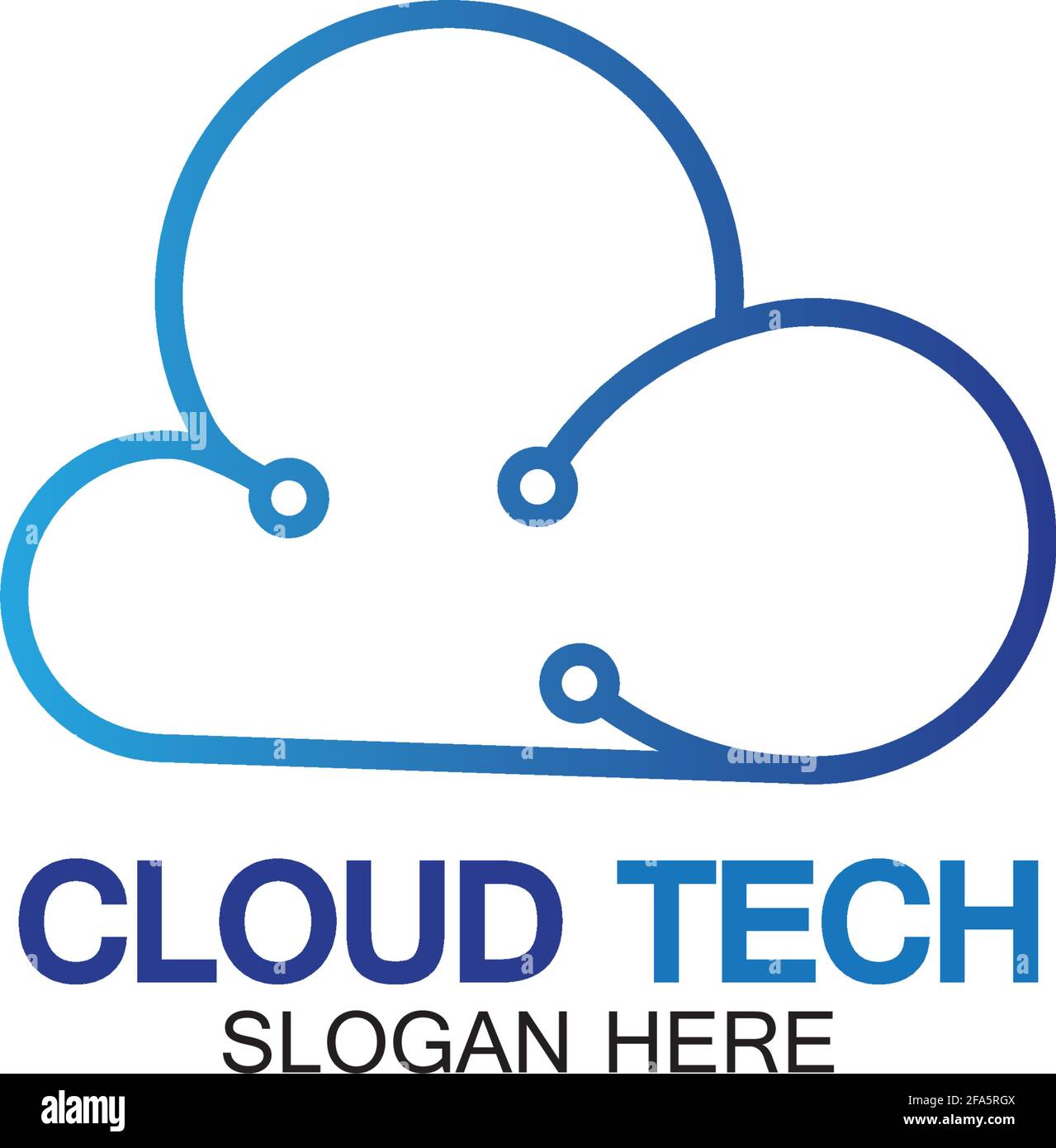 Cloud technology logo icon template.Cloud symbol with circuit pattern. IT and computers, internet and connectivity vector illustration. Stock Vector