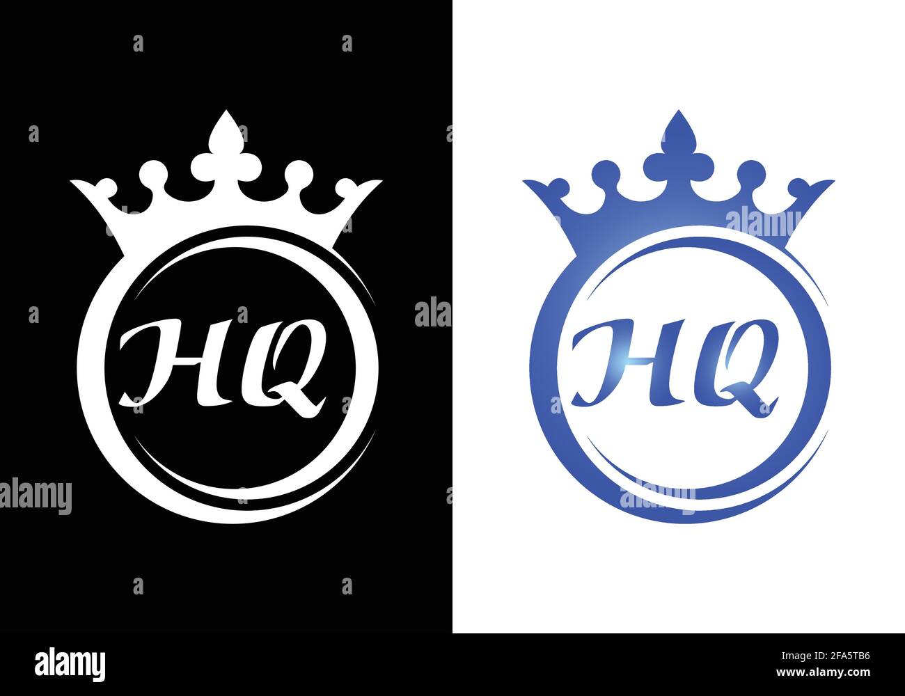 king crown letter alphabet H Q for company logo icon design Stock ...