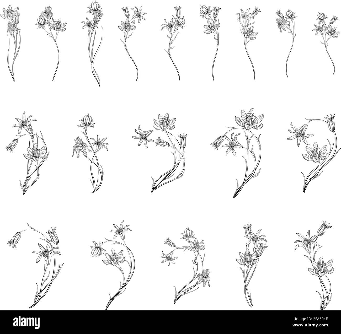 set of flower arrangements Spring flowers Stock Vector Image & Art Alamy