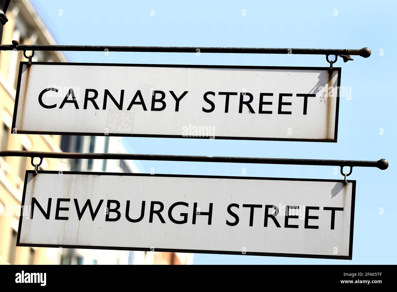 London, England, UK. Carnaby Street / Newburgh street signs Stock Photo