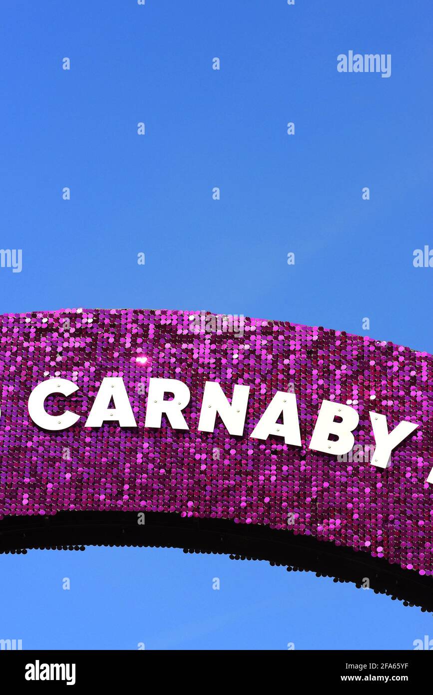 London, England, UK. Carnaby Street - sequined archway at the northern end Stock Photo