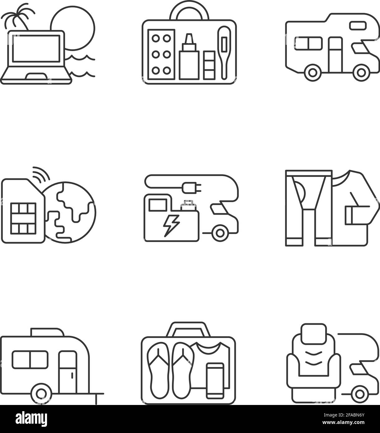 Travel linear icons set Stock Vector Image & Art - Alamy