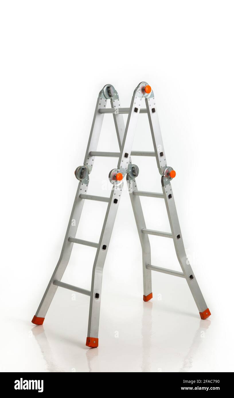 Construction ladder isolated on white background Stock Photo - Alamy