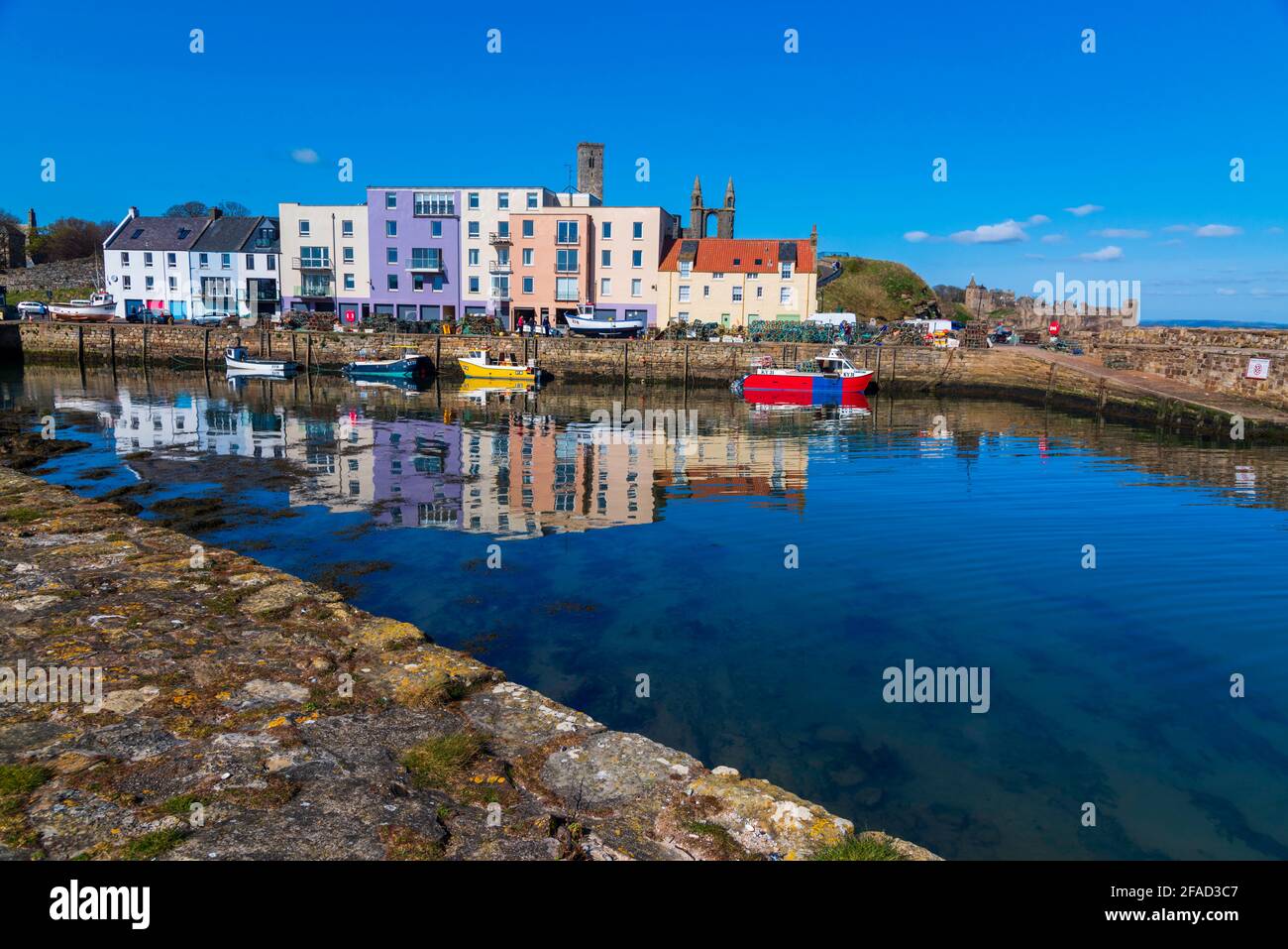 This is St. Andrews Harbour in the county of Fife, Scotland, UK Stock