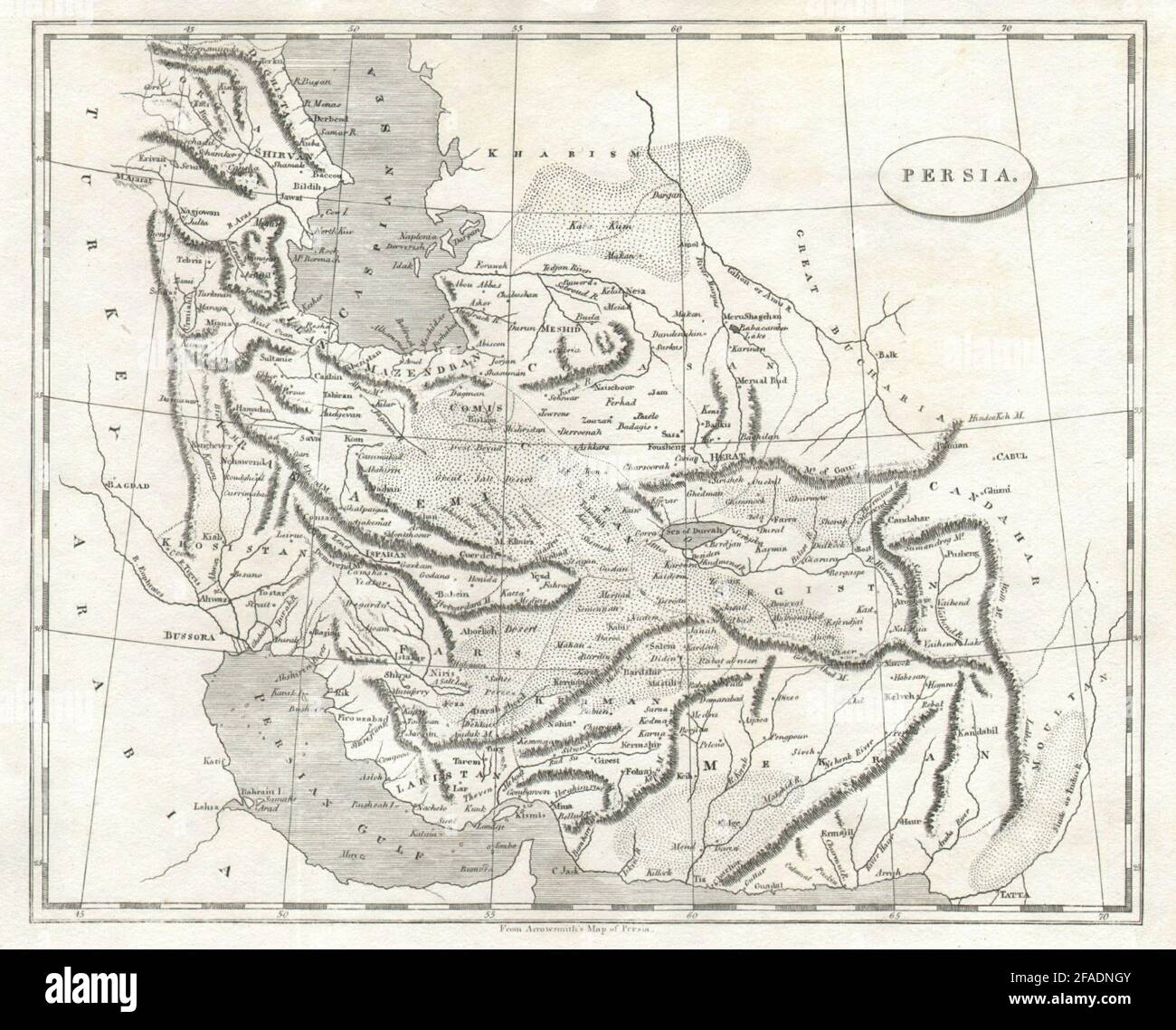 Persia by Arrowsmith & Lewis. Iran 1812 old antique vintage map plan chart Stock Photo