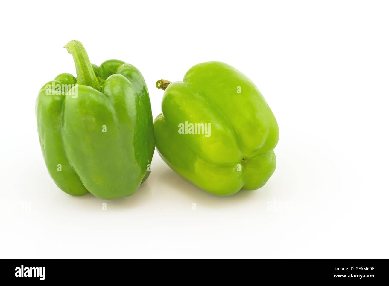 Colorful of fresh sweet bell pepper (capsicum) stack on white